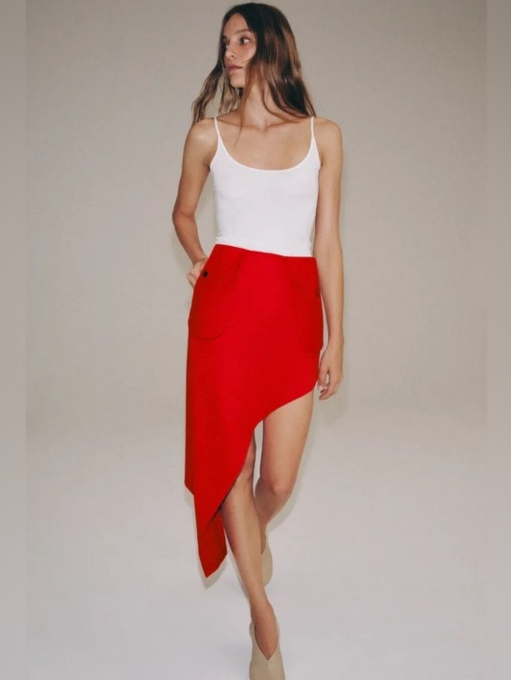 ZARA ASYMMETRIC POCKET SKIRT ZW COLLECTION
